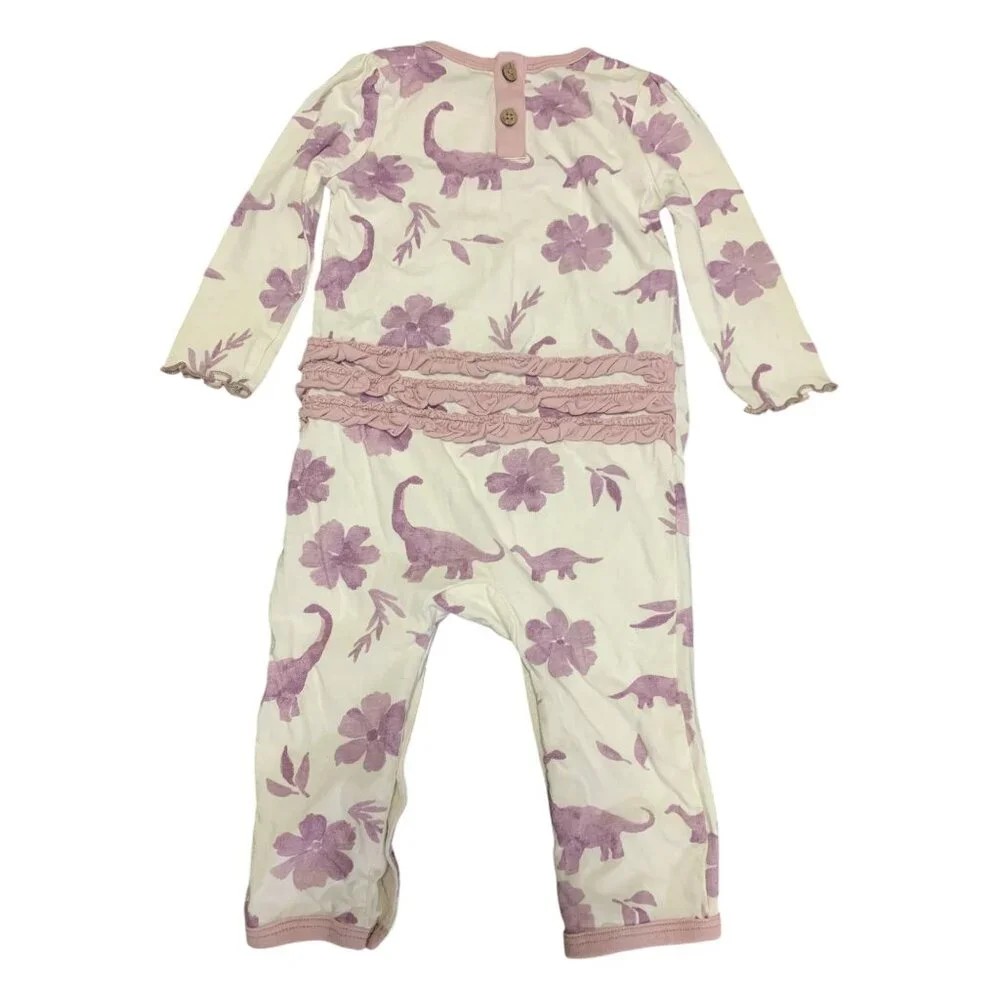 Burts Bees Baby 12M Organic Cotton Dinosaur‎ & Flower Bodysuit Onesie
